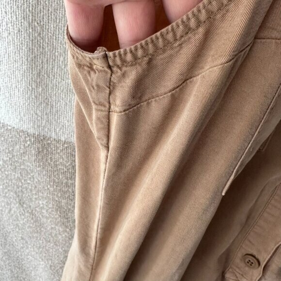 Aerie Sleeveless Utility Romper Playsuit Tan Large Safari Coastal Minimalist - Picture 6 of 16